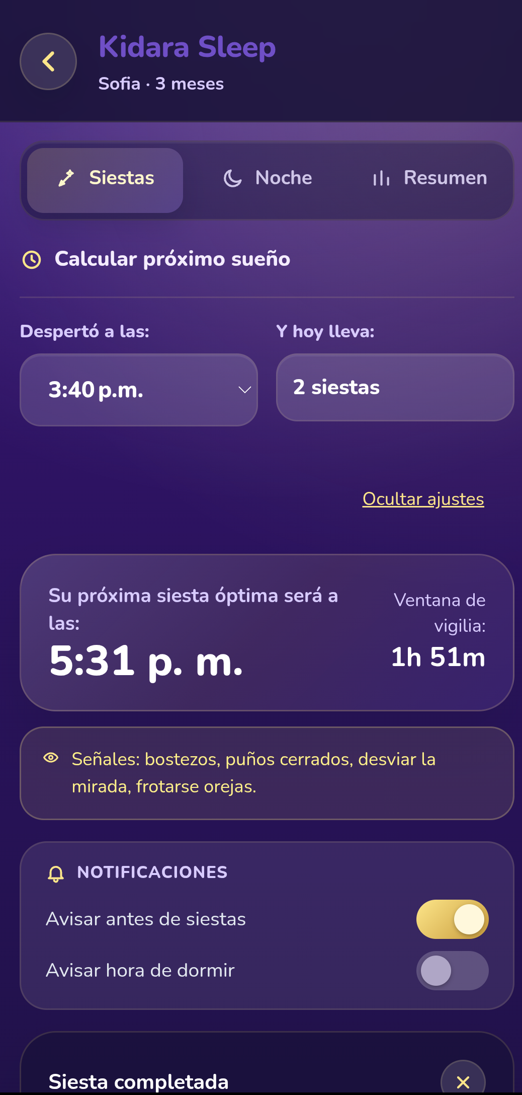 Kidara Sleep — Predictor de sueño